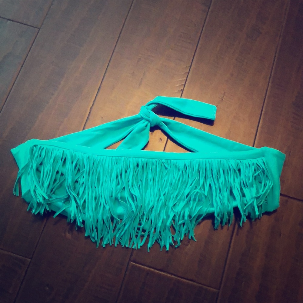 L Space fringe swimsuit top